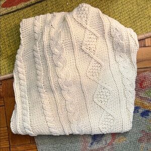 patrick francis Elegant Cream Cable Knit scarf wrap